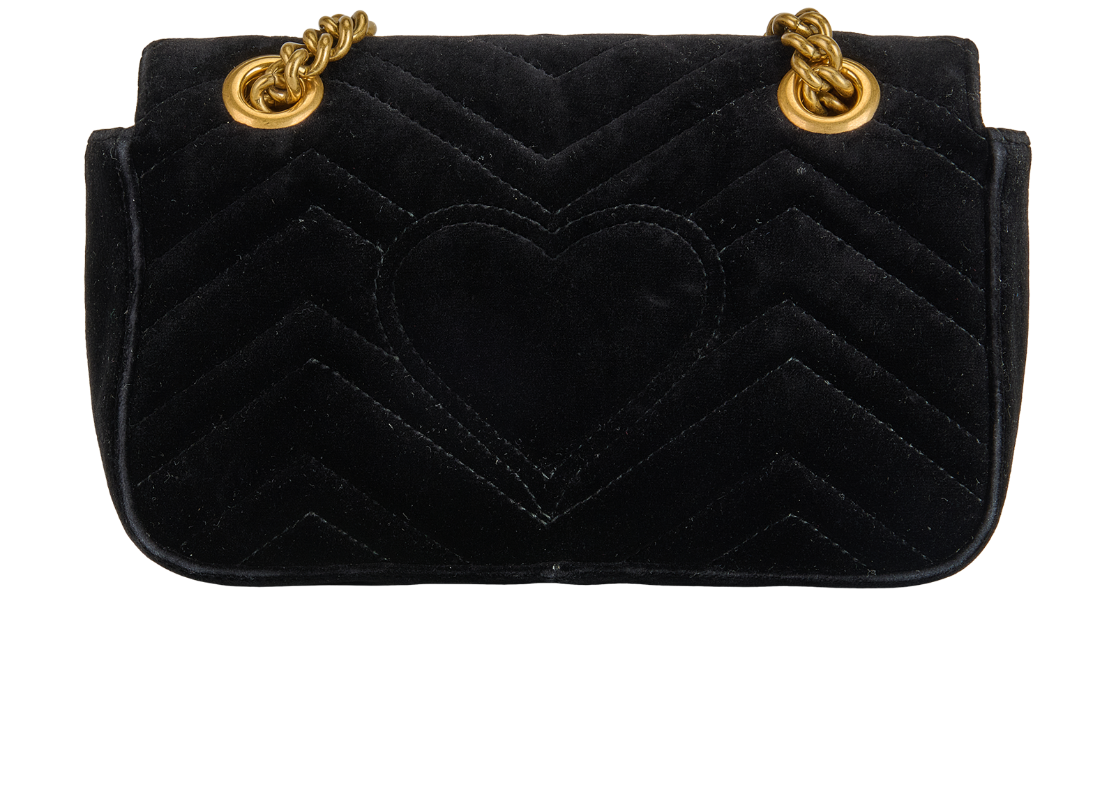 GG Marmont Bag, &pound;595, Handbags, Black, Velvet, Back view